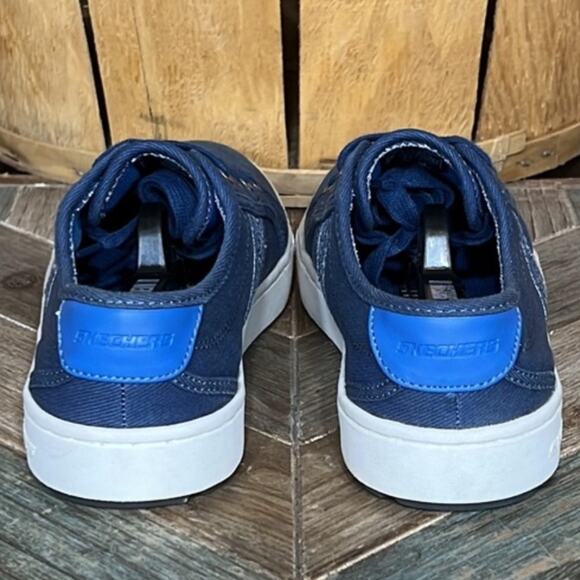 Skechers Direct Pulse Jump Shift Blue Denim Canvas Memory Foam Sneakers Boys 5 - Picture 5 of 10